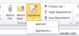 Outlook จะไม่ตอบสนองต่อลายเซ็น 