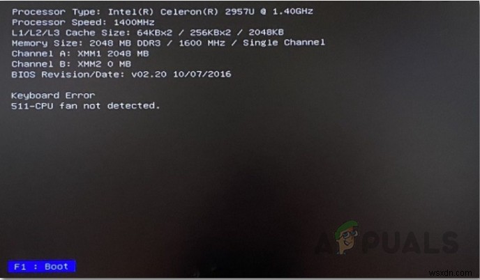 วิธีแก้ไขข้อผิดพลาด  511 CPU Fan ไม่พบ  ระหว่างการบู๊ต 