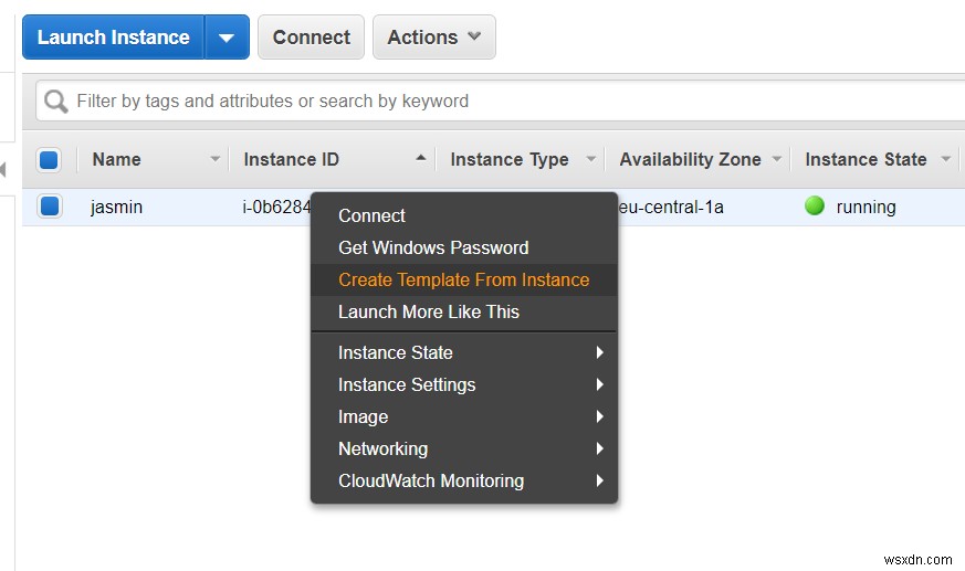 วิธีสร้างเทมเพลตจากอินสแตนซ์ Amazon EC2 