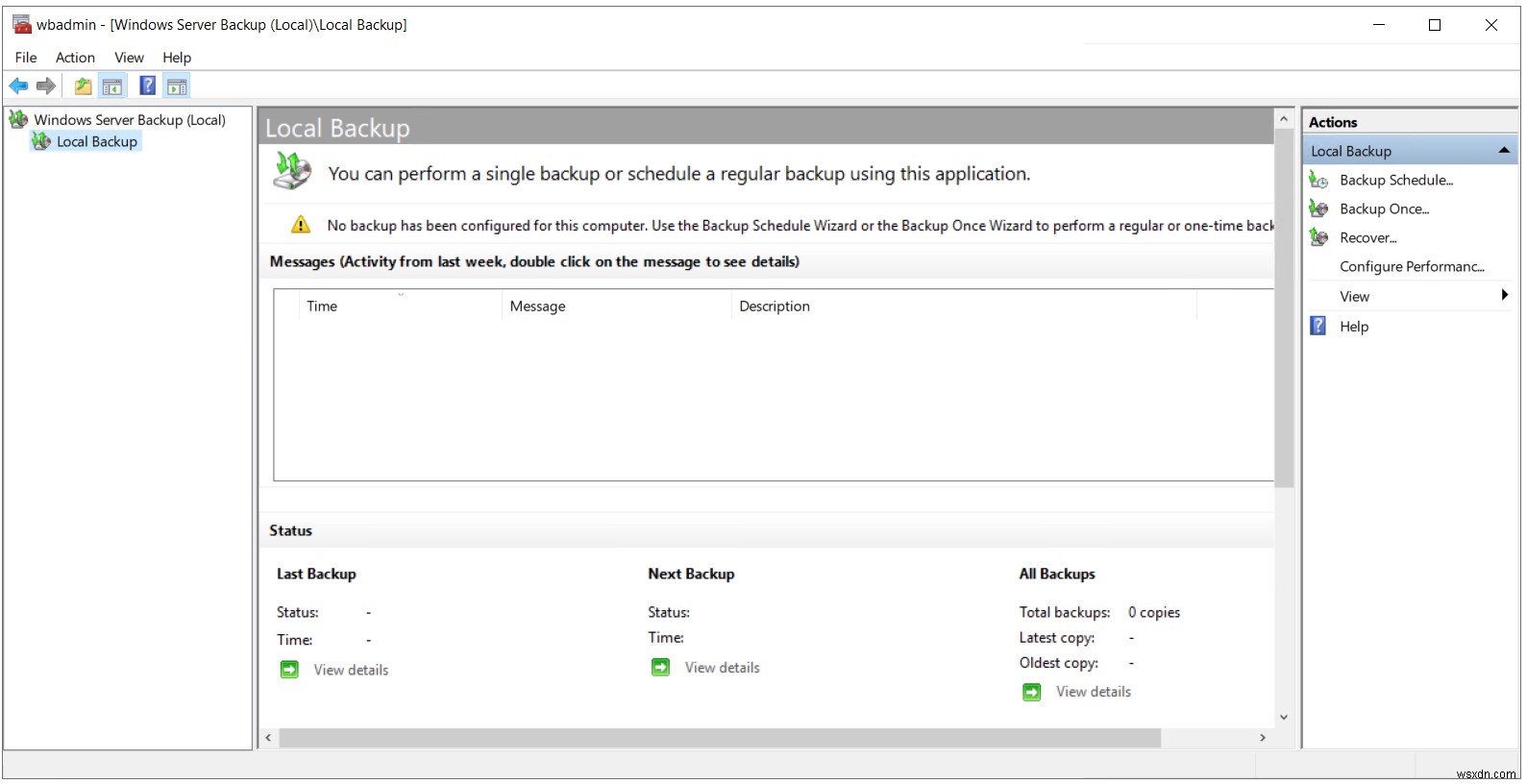 วิธีการสำรองและกู้คืนข้อมูลใน Windows Server 2019 