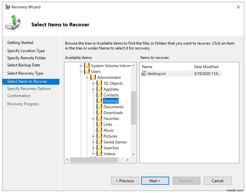 วิธีการสำรองและกู้คืนข้อมูลใน Windows Server 2019 