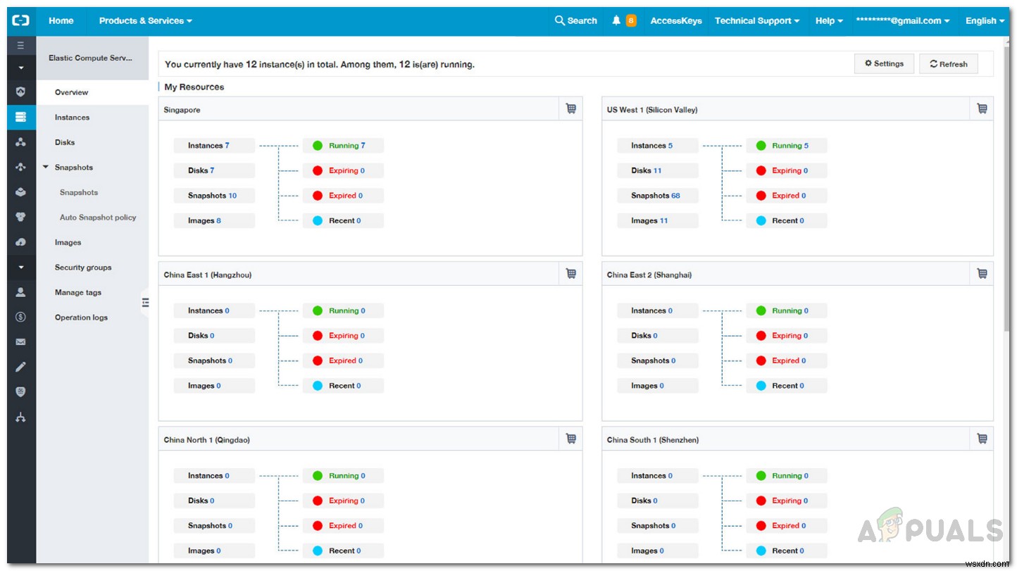 วิธีกำหนดค่า WebServer (IIS) หรือ Apache บน  Elastic Compute Service  ของ Alibaba Cloud 