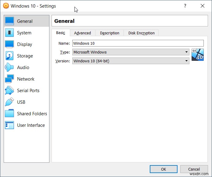 กำหนดค่า Virtual Machine ใน Oracle VM VirtualBox 