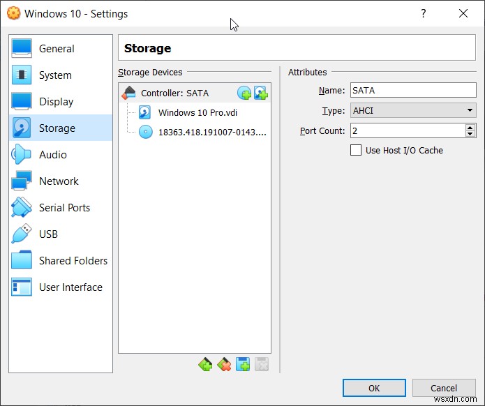 กำหนดค่า Virtual Machine ใน Oracle VM VirtualBox 