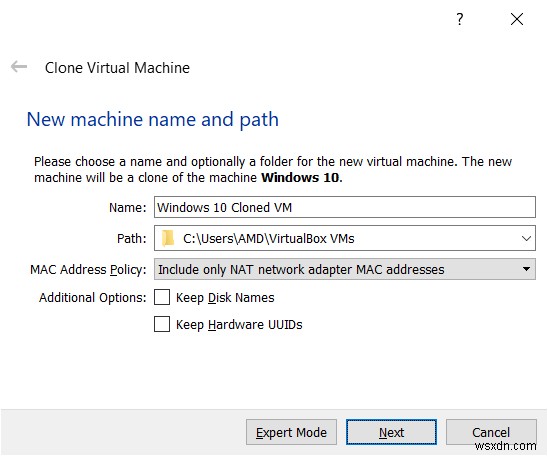 โคลนเครื่องเสมือนใน Oracle VM VirtualBox 