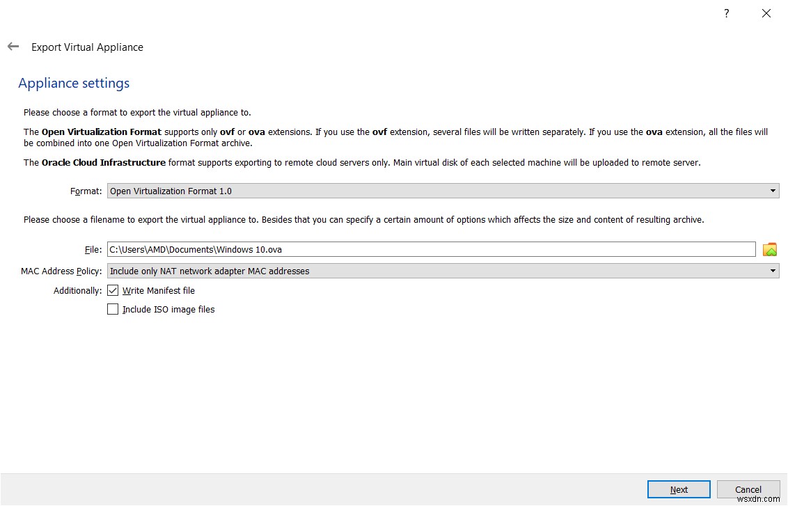 ส่งออกและนำเข้า VM บน Oracle VM VirtualBox 