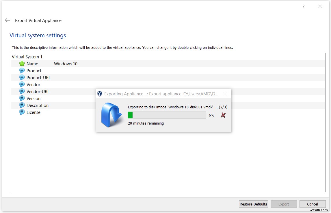 ส่งออกและนำเข้า VM บน Oracle VM VirtualBox 