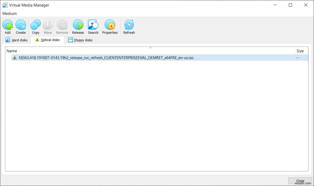 การใช้ Virtual Media Manager ใน Oracle VM VirtualBox 