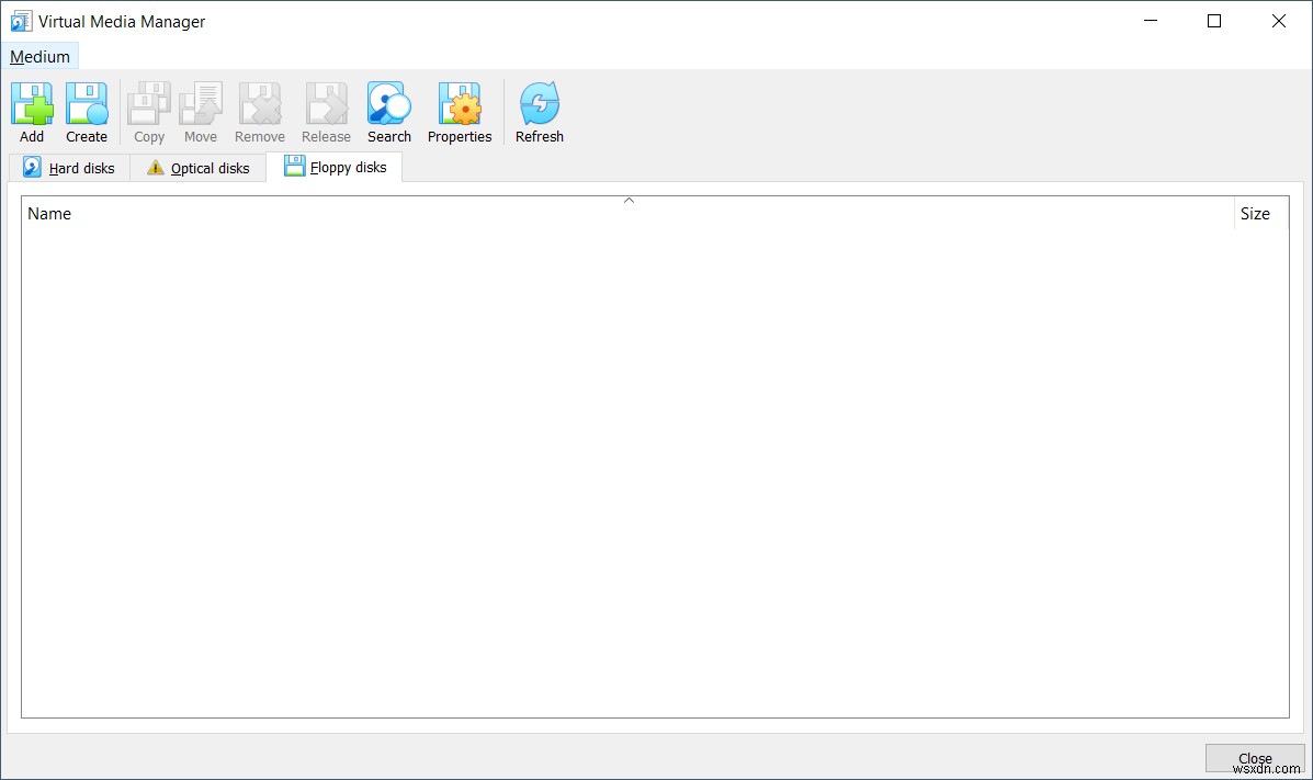 การใช้ Virtual Media Manager ใน Oracle VM VirtualBox 