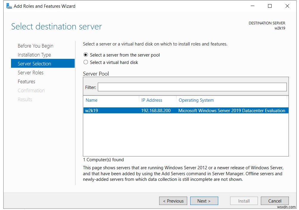 ติดตั้งบทบาท Hyper-V ใน Windows Server 2019 