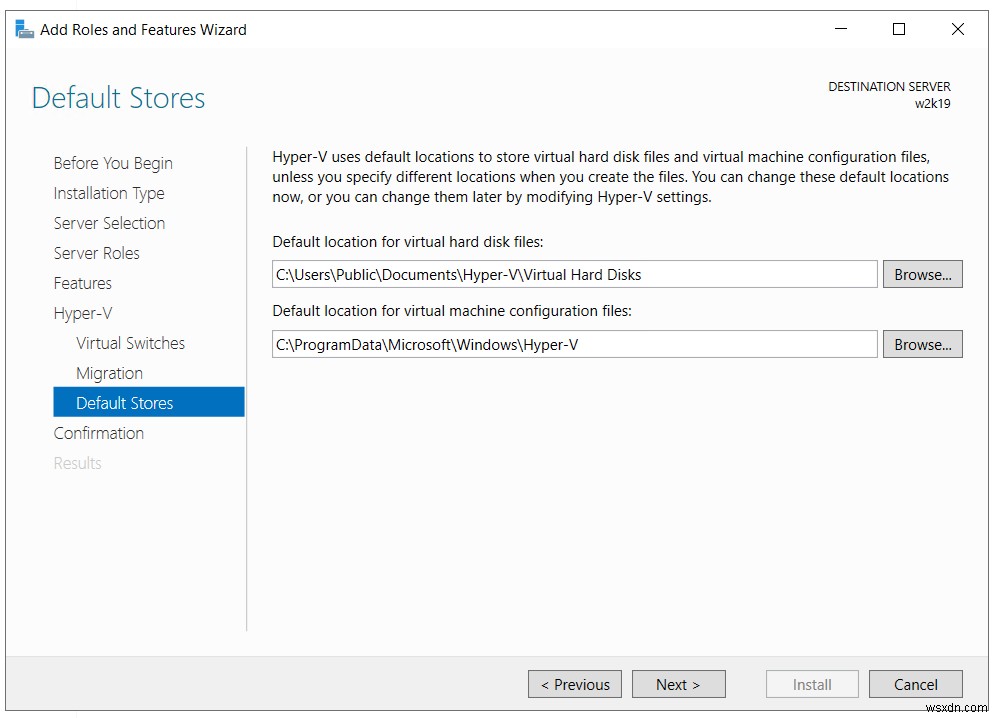 ติดตั้งบทบาท Hyper-V ใน Windows Server 2019 