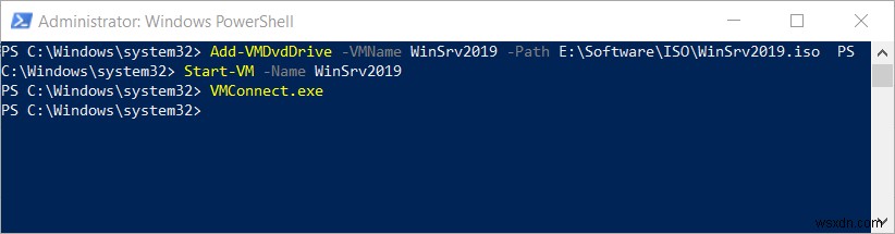 การสร้างเครื่องเสมือนใน Hyper-V 2019 โดยใช้ PowerShell 