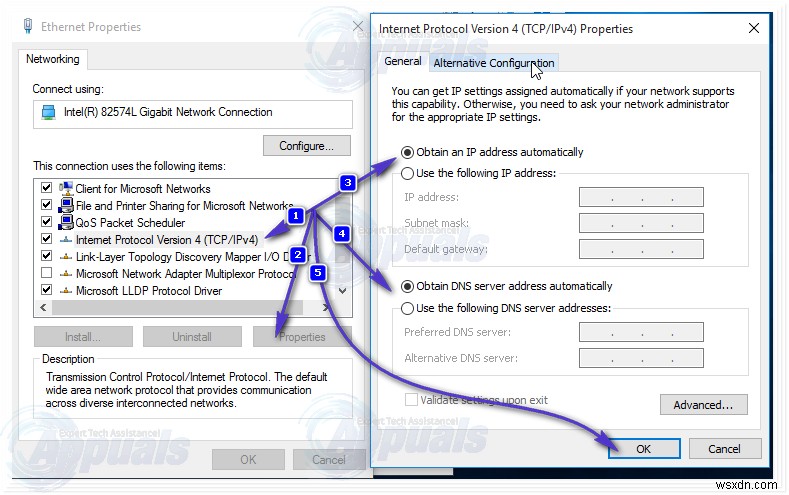 แก้ไข:อีเธอร์เน็ตไม่มีการกำหนดค่า IP ที่ถูกต้องบน Windows 