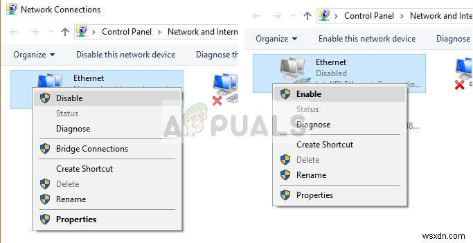 แก้ไข:อีเธอร์เน็ตไม่มีการกำหนดค่า IP ที่ถูกต้องบน Windows 