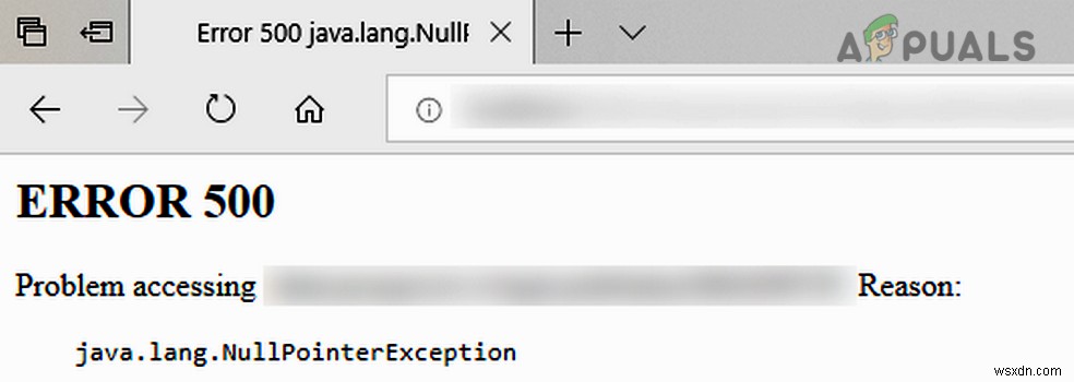 วิธีแก้ไขข้อผิดพลาด 500:Java.Lang.NullPointerException 