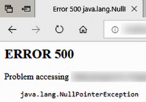 วิธีแก้ไขข้อผิดพลาด 500:Java.Lang.NullPointerException 
