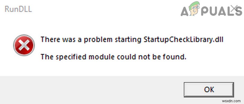 แก้ไข:StartUpCheckLibrary.dll หายไป 