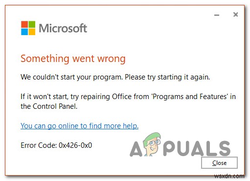 วิธีแก้ไขรหัสข้อผิดพลาดของ Microsoft 0x426-0x0 