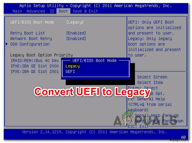 วิธีการแปลง UEFI เป็น BIOS รุ่นเก่าบน Windows (7, 8 และ 10)