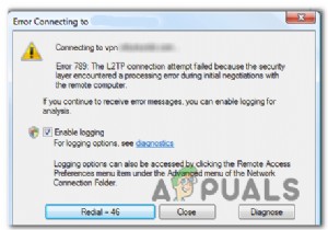 ข้อผิดพลาด VPN 789 บน Windows 7/10 