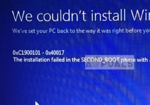 แก้ไข:ข้อผิดพลาดในการตั้งค่า Windows 0xC1900101 – 0x40017 
