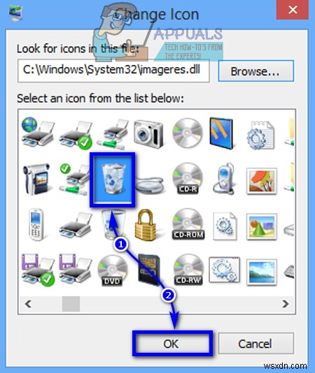 วิธีเปลี่ยนไอคอนถังรีไซเคิลใน Windows 7, 8, 8.1 และ 10 