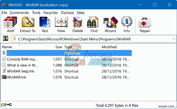 วิธีถอนการติดตั้ง WinRar จาก Windows 7/8/10 