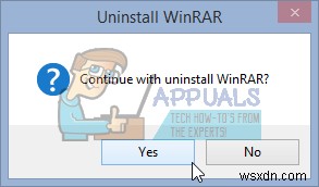 วิธีถอนการติดตั้ง WinRar จาก Windows 7/8/10 