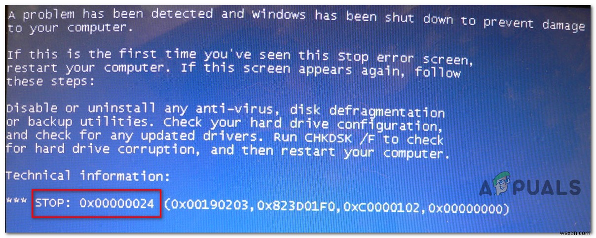 แก้ไข:หยุดรหัสข้อผิดพลาด 0x00000024 BSOD บน Windows 