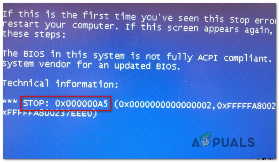แก้ไขข้อผิดพลาด STOP 0x000000A5 เมื่อติดตั้ง Windows 7 