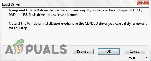 แก้ไข:ข้อความแสดงข้อผิดพลาด  ไม่มีไดรเวอร์อุปกรณ์ไดรฟ์ซีดี / ดีวีดีที่จำเป็น  เมื่อติดตั้ง Windows 7 จาก USB 
