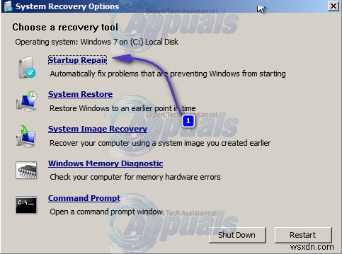 วิธีแก้ไข Startup Repair Loop บน Windows 7 