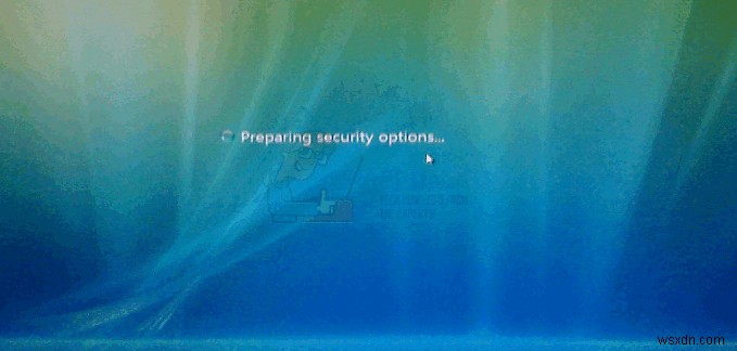 การแก้ไข:Windows 7 ติดอยู่ที่  กำลังเตรียมตัวเลือกความปลอดภัย  