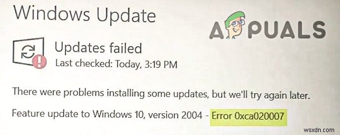 วิธีแก้ไข “รหัสข้อผิดพลาด:0xca020007” ขณะอัปเดต Windows 