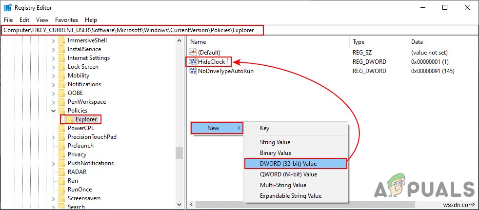 วิธีเปิด/ปิดนาฬิกาและวันที่จากพื้นที่แจ้งเตือนระบบใน Windows 10 