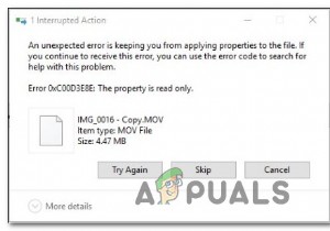 [แก้ไข] ข้อผิดพลาด 0XC00D3E8E บน Windows 10 (คุณสมบัติเป็นแบบอ่านอย่างเดียว) 