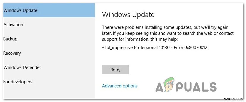 วิธีแก้ไข Windows Update 0x80070012 บน Windows 10 