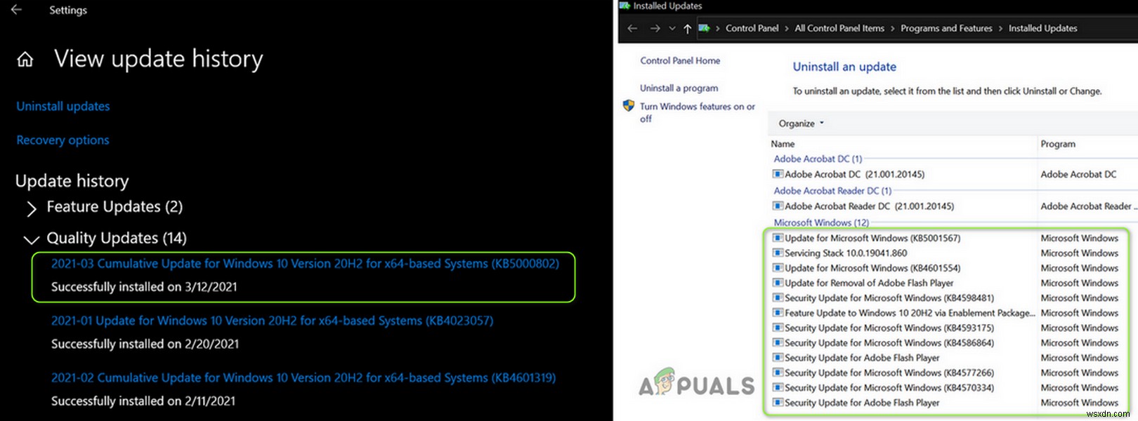 [แก้ไข] Windows Update – KB5000802 หน้าจอสีน้ำเงินแห่งความตาย (BSOD) 