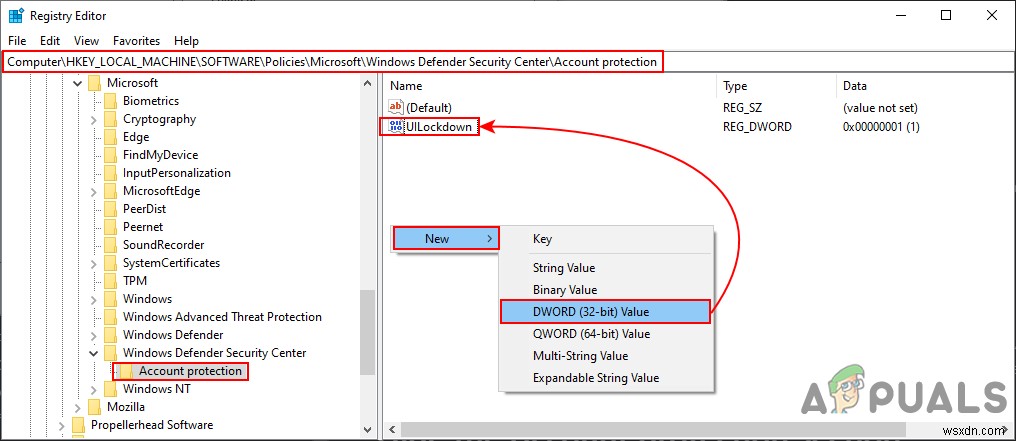 จะซ่อนพื้นที่ป้องกันบัญชีใน Windows 10 ได้อย่างไร 