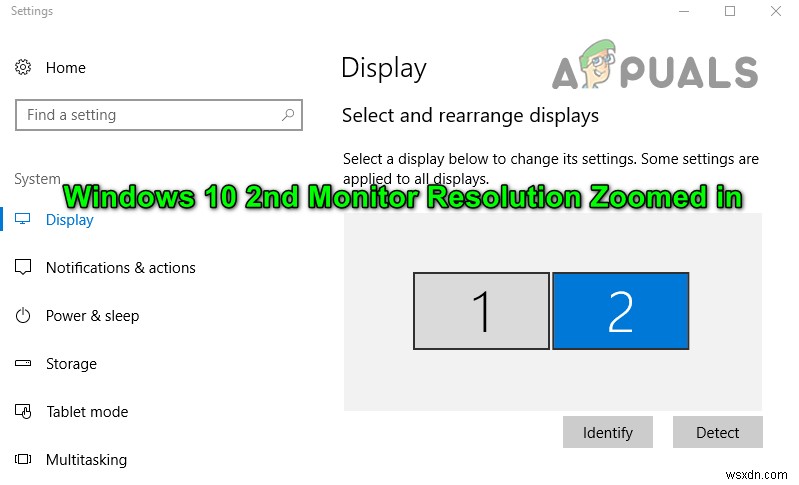 แก้ไข:ความละเอียดของจอภาพที่ 2 ของ Windows 10 ซูมเข้า 