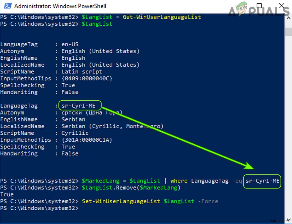 ไม่สามารถลบภาษาออกจาก Windows 10 (แก้ไข) 