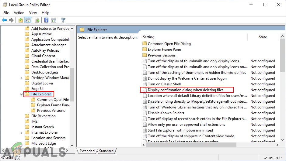 จะเปิดใช้งานหรือปิดใช้งานการลบกล่องโต้ตอบการยืนยันใน Windows 10 ได้อย่างไร 