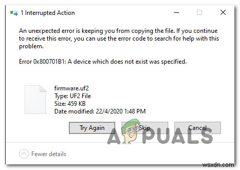วิธีแก้ไขรหัสข้อผิดพลาด 0X800701B1 บน Windows 10 