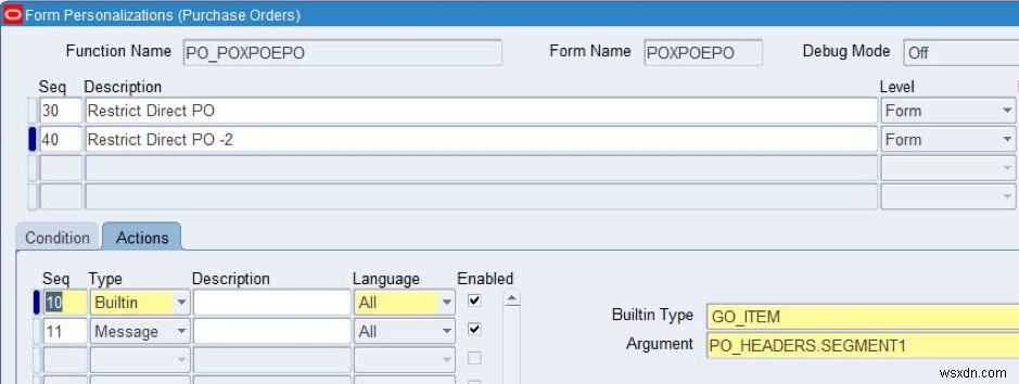 จำกัดการสร้างด้วยตนเองของใบสั่งซื้อ Oracle 