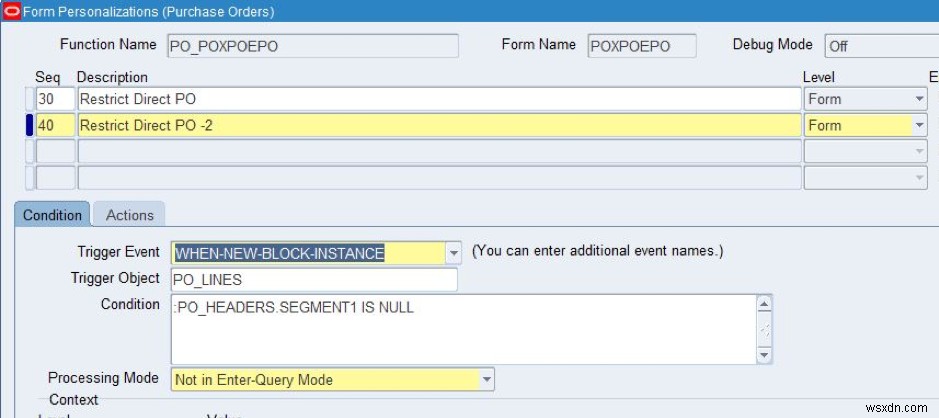 จำกัดการสร้างด้วยตนเองของใบสั่งซื้อ Oracle 