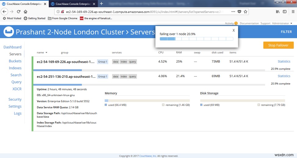 การอัพเกรด Couchbase Server โดยใช้ตัวเลือก failover ที่สง่างาม 