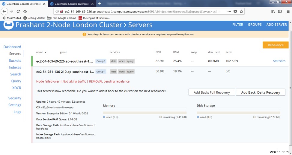 การอัพเกรด Couchbase Server โดยใช้ตัวเลือก failover ที่สง่างาม 