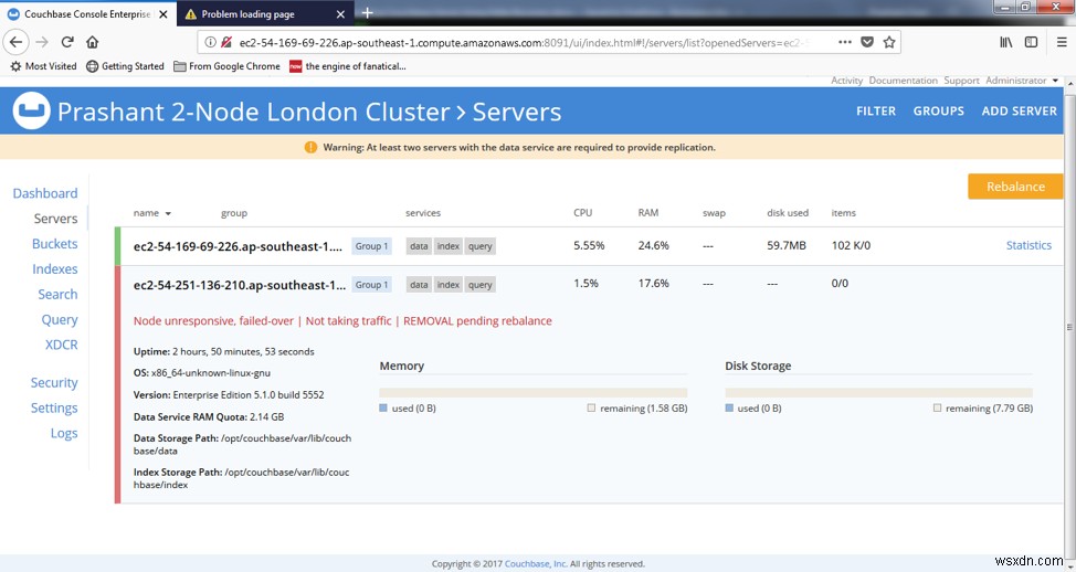 การอัพเกรด Couchbase Server โดยใช้ตัวเลือก failover ที่สง่างาม 