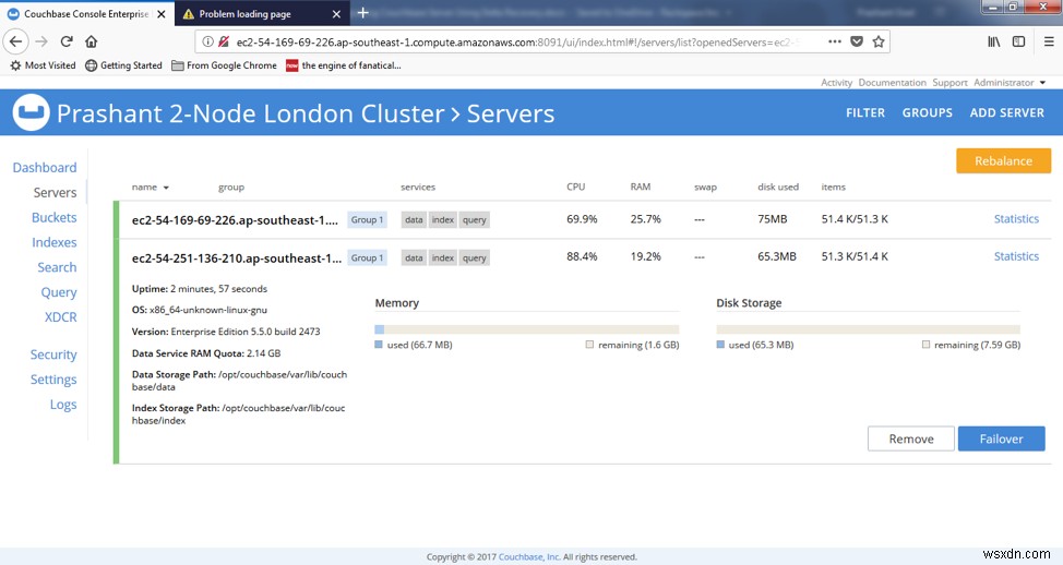 การอัพเกรด Couchbase Server โดยใช้ตัวเลือก failover ที่สง่างาม 