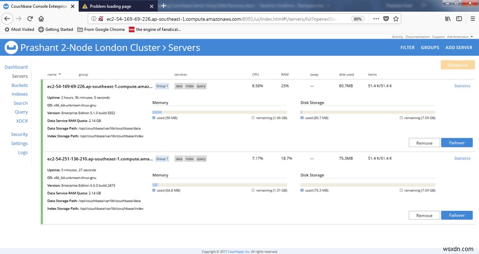 การอัพเกรด Couchbase Server โดยใช้ตัวเลือก failover ที่สง่างาม 